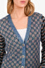 Pre-Loved Chanel™ Blue/Multicolour Silk/Mohair/Wool Cardigan Size 38