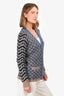 Pre-Loved Chanel™ Blue/Multicolour Silk/Mohair/Wool Cardigan Size 38
