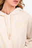 Fendi Cream Logo Patch Cropped Hoodie Size 42