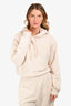 Fendi Cream Logo Patch Cropped Hoodie Size 42