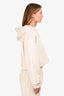 Fendi Cream Logo Patch Cropped Hoodie Size 42