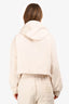 Fendi Cream Logo Patch Cropped Hoodie Size 42