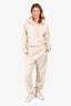 Fendi Cream Logo Printed Sweatpants Size 46