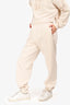 Fendi Cream Logo Printed Sweatpants Size 46