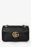 Gucci Black Leather GG Marmont Small Crossbody Bag