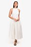 L'Academie White Cotton Halter Poplin Maxi Dress Size S