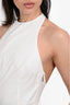 L'Academie White Cotton Halter Poplin Maxi Dress Size S