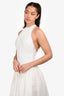 L'Academie White Cotton Halter Poplin Maxi Dress Size S