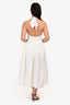 L'Academie White Cotton Halter Poplin Maxi Dress Size S
