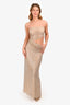 Meshki Gold 'Starla' Strapless Diamante Maxi Dress Size XS