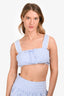 Meshki Blue/White Pinstriped Crop Top A-Line Mini Skirt Set Size XS