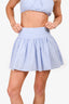Meshki Blue/White Pinstriped Crop Top A-Line Mini Skirt Set Size XS