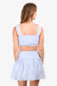 Meshki Blue/White Pinstriped Crop Top A-Line Mini Skirt Set Size XS