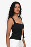 House of CB Black Eyelet Lace Trim Cut-Out Tank Top Size XS