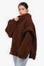 MUMS Brown Cable Knit Turtleneck Chunky Sweater One Size