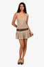 Camila Coelho Khaki Belted Mini 'Jia' Halter Dress Size XS