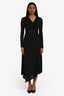 Maje Black Belted Midi Skirt Size 36