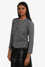 Comme des Garçons Black/White Plaid Long Sleeve Button Down Blouse Size XS