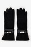 Hermès Black Suede Jade Gloves With Strap
