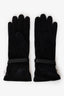 Hermès Black Suede Jade Gloves With Strap