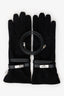 Hermès Black Suede Jade Gloves With Strap