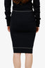 Givenchy Black Wool Silver Stud Pencil Skirt Size XS