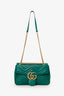 Gucci Green Chevron Leather Medium Marmont Shoulder Bag