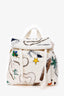 Saint Laurent White Terrycloth Summer Print Backpack
