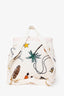 Saint Laurent White Terrycloth Summer Print Backpack