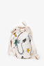 Saint Laurent White Terrycloth Summer Print Backpack