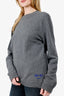 Gucci Grey Cashmere Horsebit Detail Sweater Size L