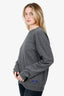 Gucci Grey Cashmere Horsebit Detail Sweater Size L