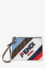 Fendi X Fila Multicolor Leather Zip Wristlet Clutch