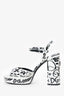 Dolce & Gabbana Leather Graffiti Print Heels Size 39