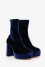 Miu Miu Blue Velvet Platform Boots Size 39