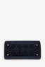 Christian Dior 2021 Blue Velvet 'Cannage D-Lite' Medium Bag With Strap