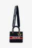 Christian Dior 2021 Blue Velvet 'Cannage D-Lite' Medium Bag With Strap