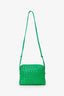 Bottega Veneta Green Leather Intrecciato Mini Loop Crossbody Bag