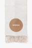 Jacquemus White/Brown Wool L'Echarpe Rond Carre Scarf