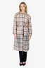 Maje Checked Rubberised Pu Bleted Trench Coat Size 38