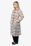 Maje Checked Rubberised Pu Bleted Trench Coat Size 38