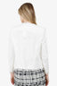 Iro White Cotton Boucle Fringe Cardigan Size 40