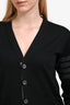 Thome Browne Black Wool V-Neck 4 Bar Cardigan Size 1