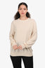 The Row Cream Cashmere Crewneck Long Sleeve Sweater Size M