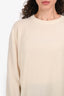 The Row Cream Cashmere Crewneck Long Sleeve Sweater Size M