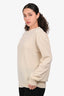 The Row Cream Cashmere Crewneck Long Sleeve Sweater Size M