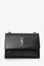 Saint Laurent Black Smooth Leather Medium 'Sunset' Shoulder Bag