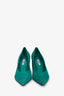 Prada Teal Suede Pointed Toe Curved Heel Mules Size 40