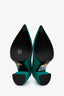 Prada Teal Suede Pointed Toe Curved Heel Mules Size 40