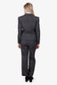 Dolce & Gabbana Grey Alpaca/Wool Plaid Oversized Button 2-Piece Suit Set Size 46